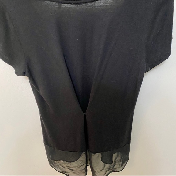 T Tahari Sheer Bottom Knit Top - Picture 3 of 5